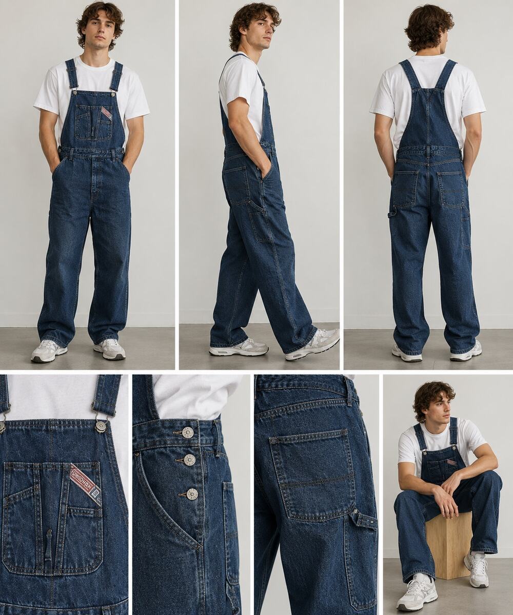 Unionbay Denim Overalls Mens 32 Dark Wash Carpenter Bib Y2K 90s Workwear